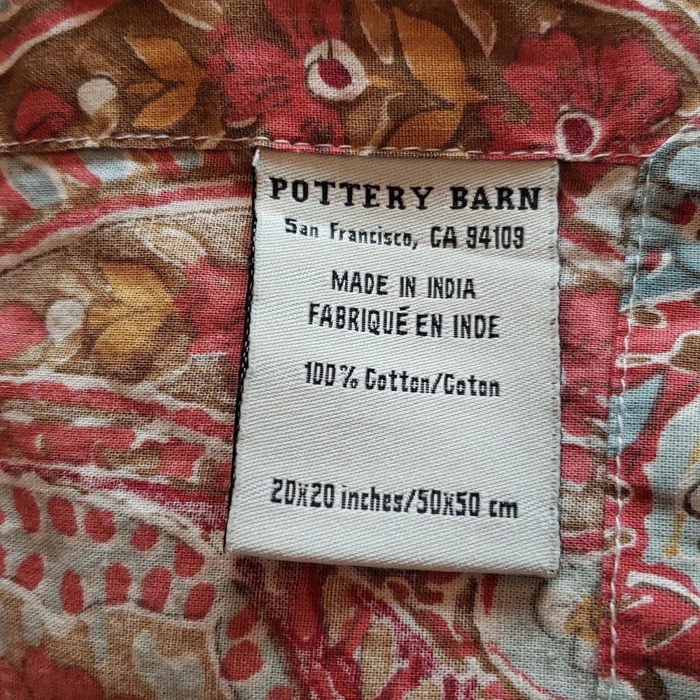 Pottery Barn BELLA PaisleyOrganic Cotton Floral Tablecloth & Cloth Napkin Set